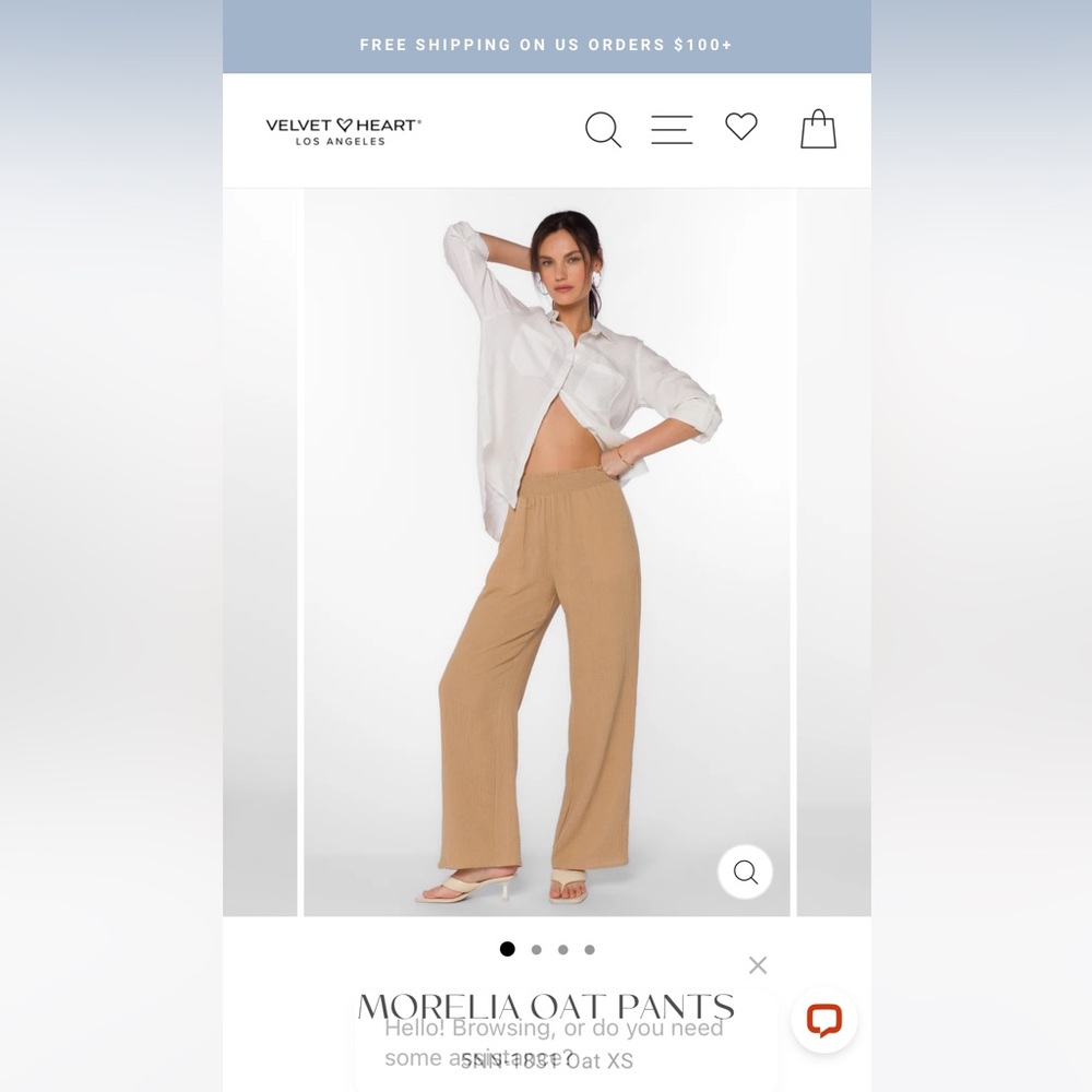 Velvet Heart cotton pull on pants